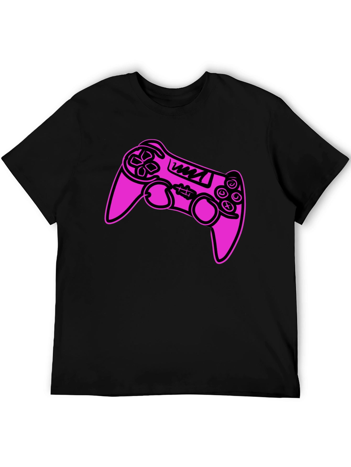 Gamer Controller Graphic Tee - Black Cotton