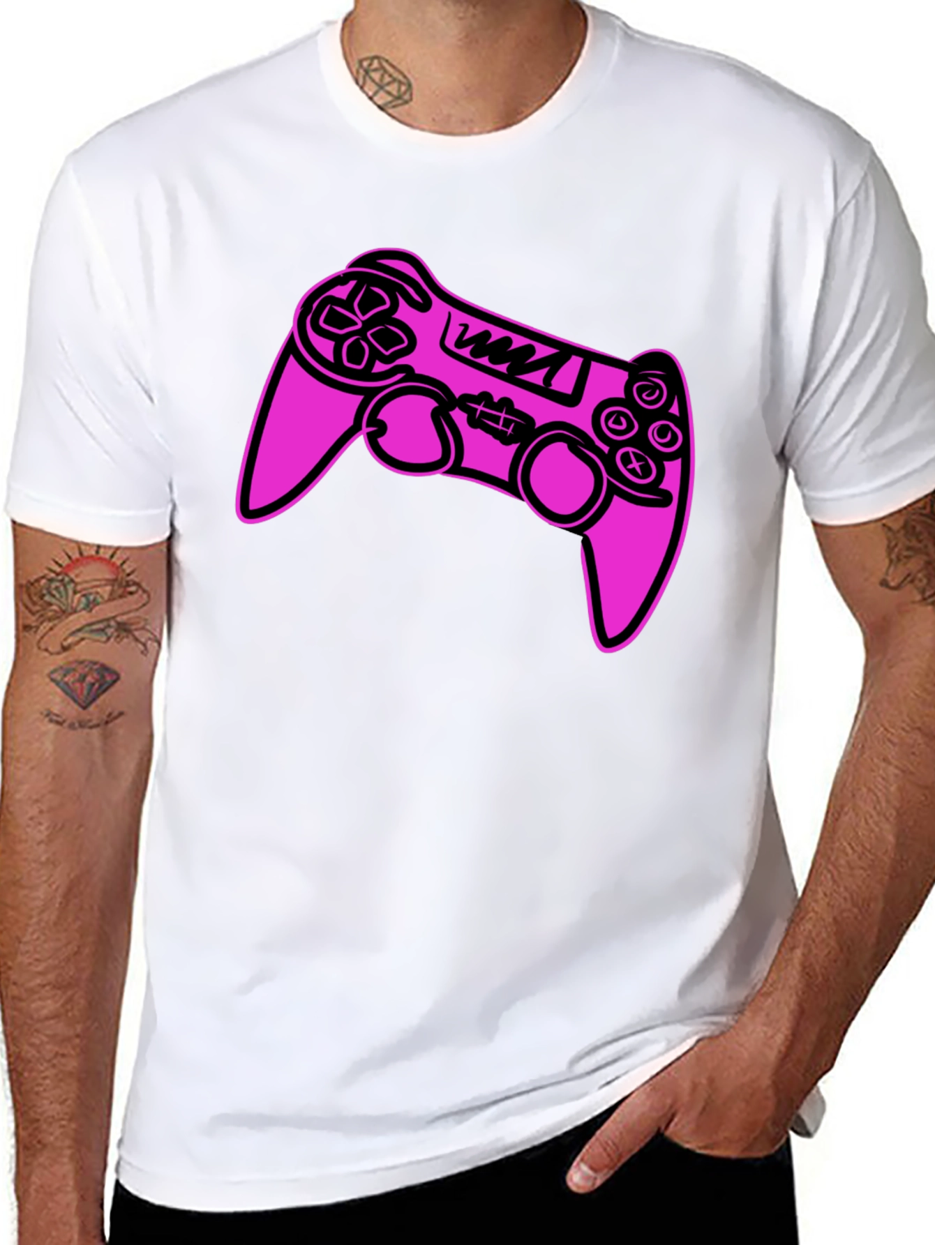 Gamer Controller Graphic Tee - Black Cotton