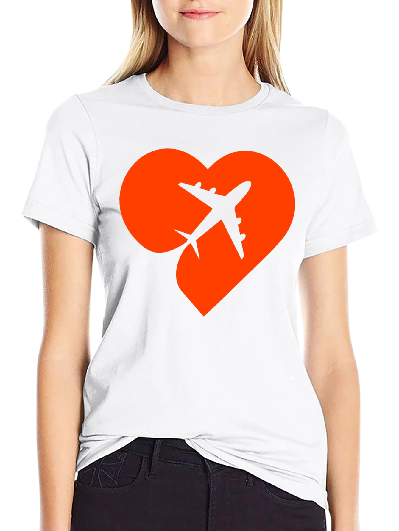 Airplane Heart Graphic Tee - Travel Lover Shirt