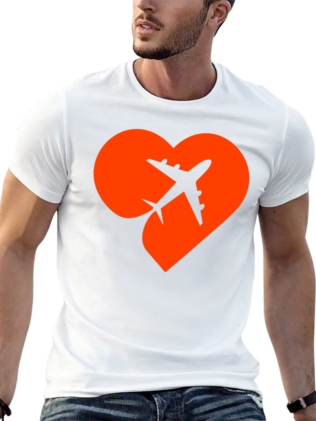 Airplane Heart Graphic Tee - Travel Lover Shirt