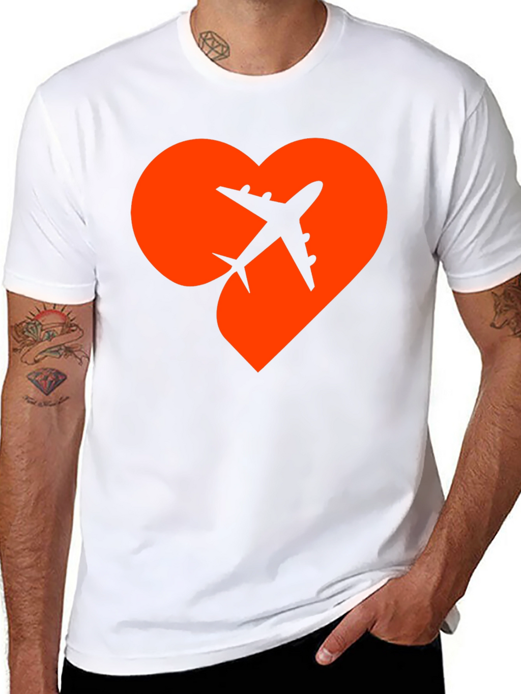 Airplane Heart Graphic Tee - Travel Lover Shirt