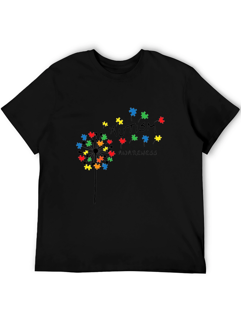 Autism Awareness Puzzle Piece Dandelion T-Shirt