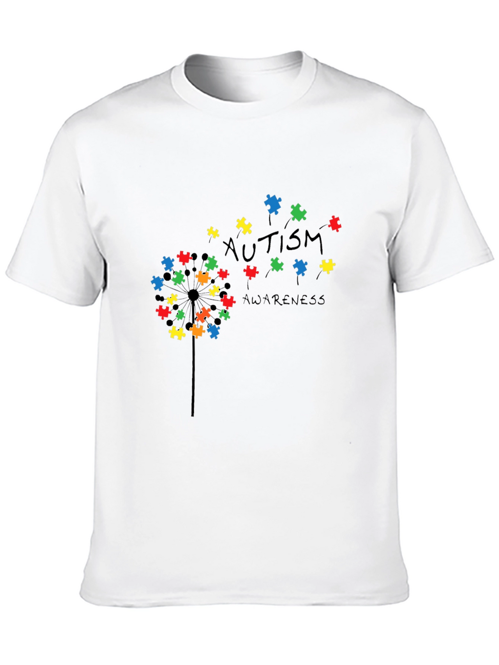 Autism Awareness Puzzle Piece Dandelion T-Shirt