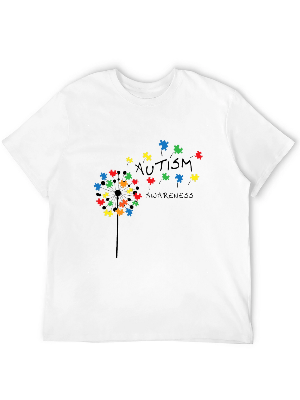 Autism Awareness Puzzle Piece Dandelion T-Shirt