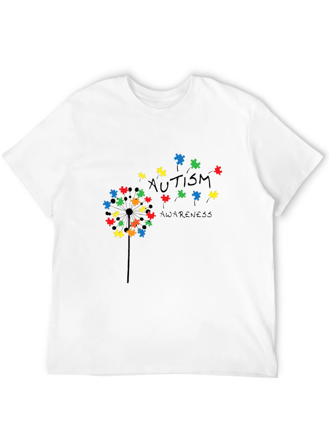 Autism Awareness Puzzle Piece Dandelion T-Shirt