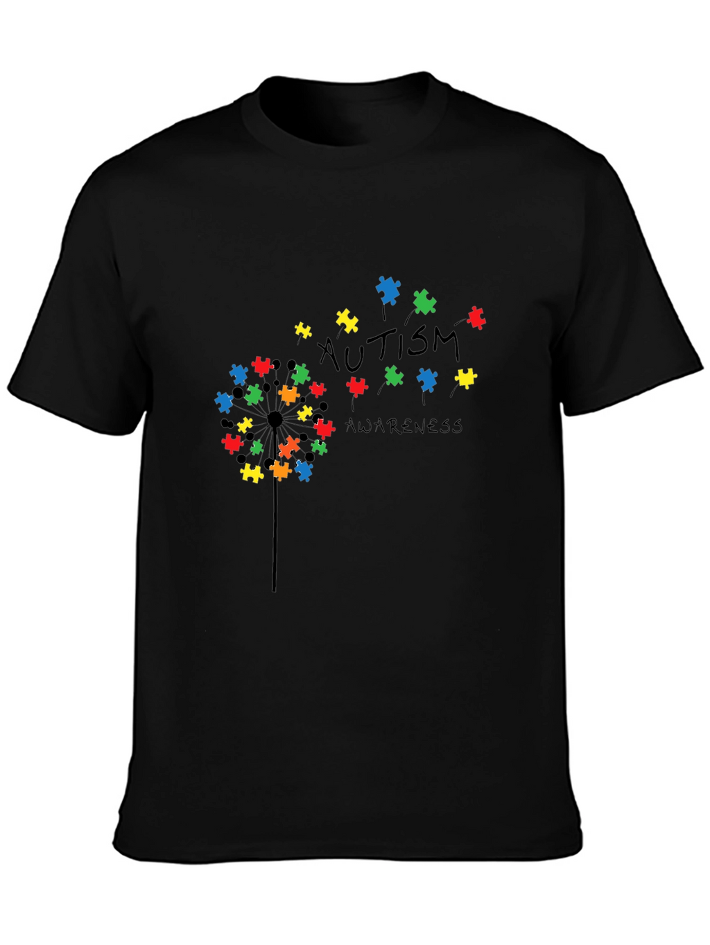 Autism Awareness Puzzle Piece Dandelion T-Shirt