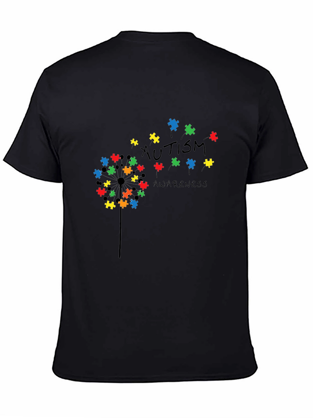 Autism Awareness Puzzle Piece Dandelion T-Shirt