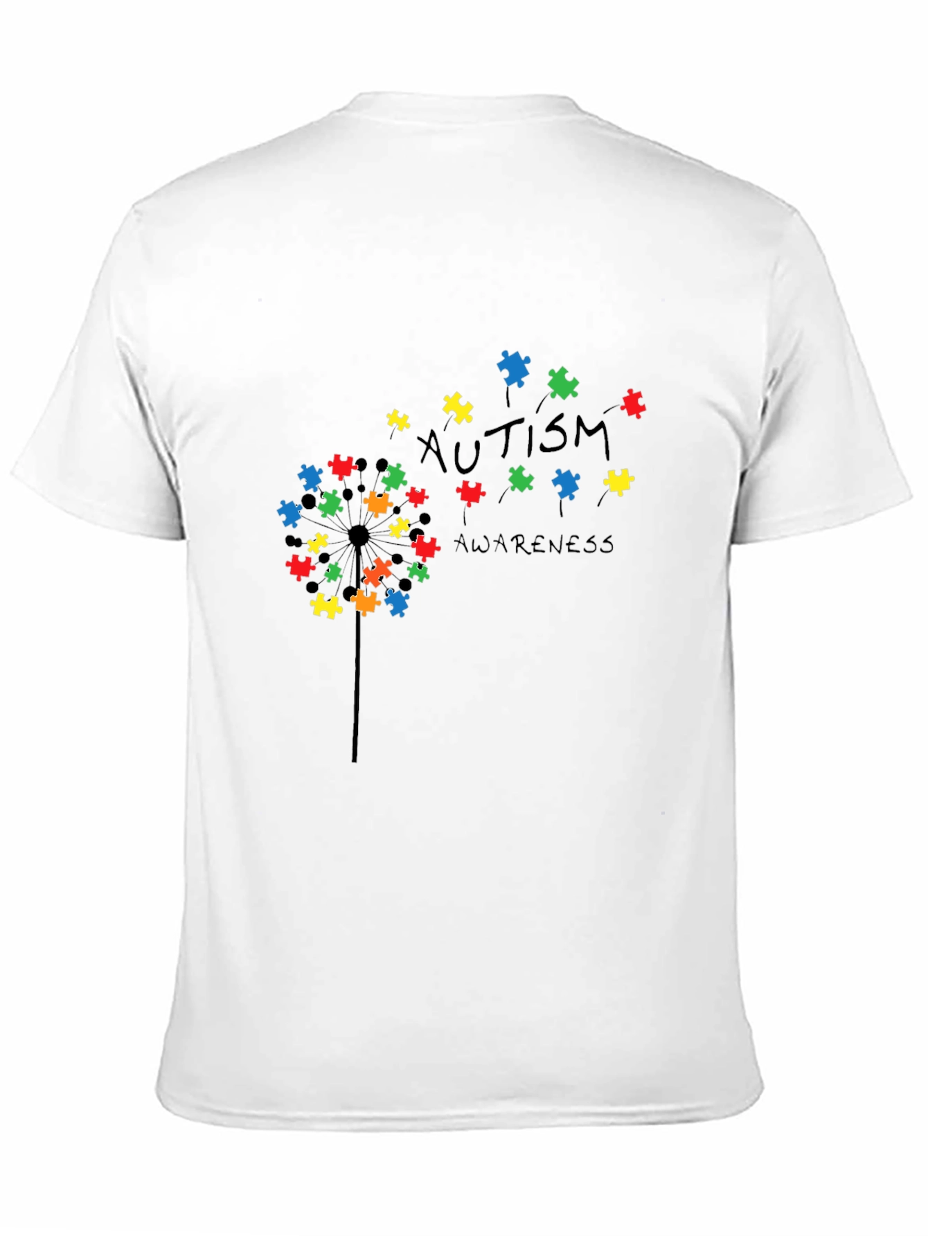 Autism Awareness Puzzle Piece Dandelion T-Shirt