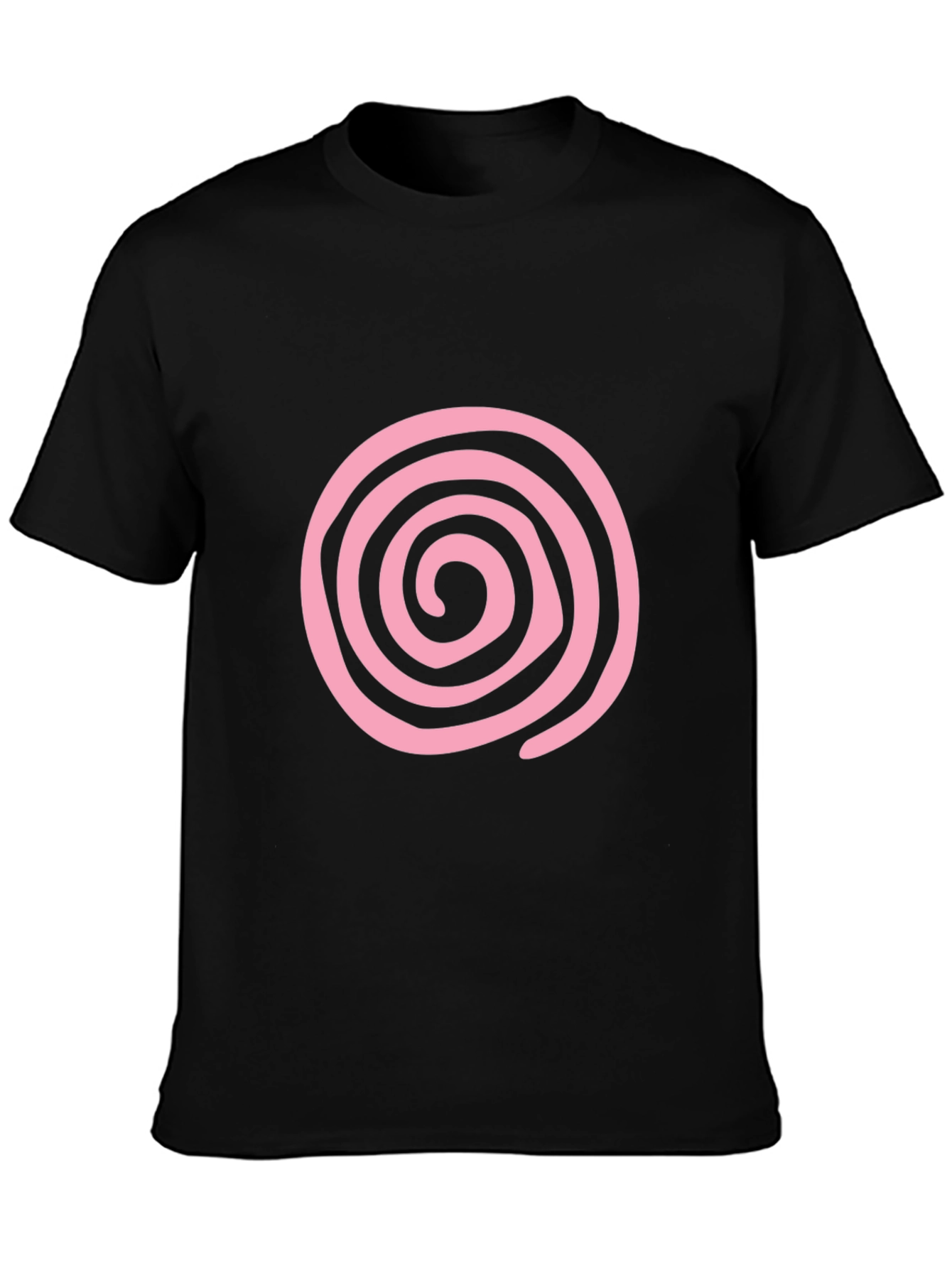 Pink Swirl Graphic Black T-Shirt