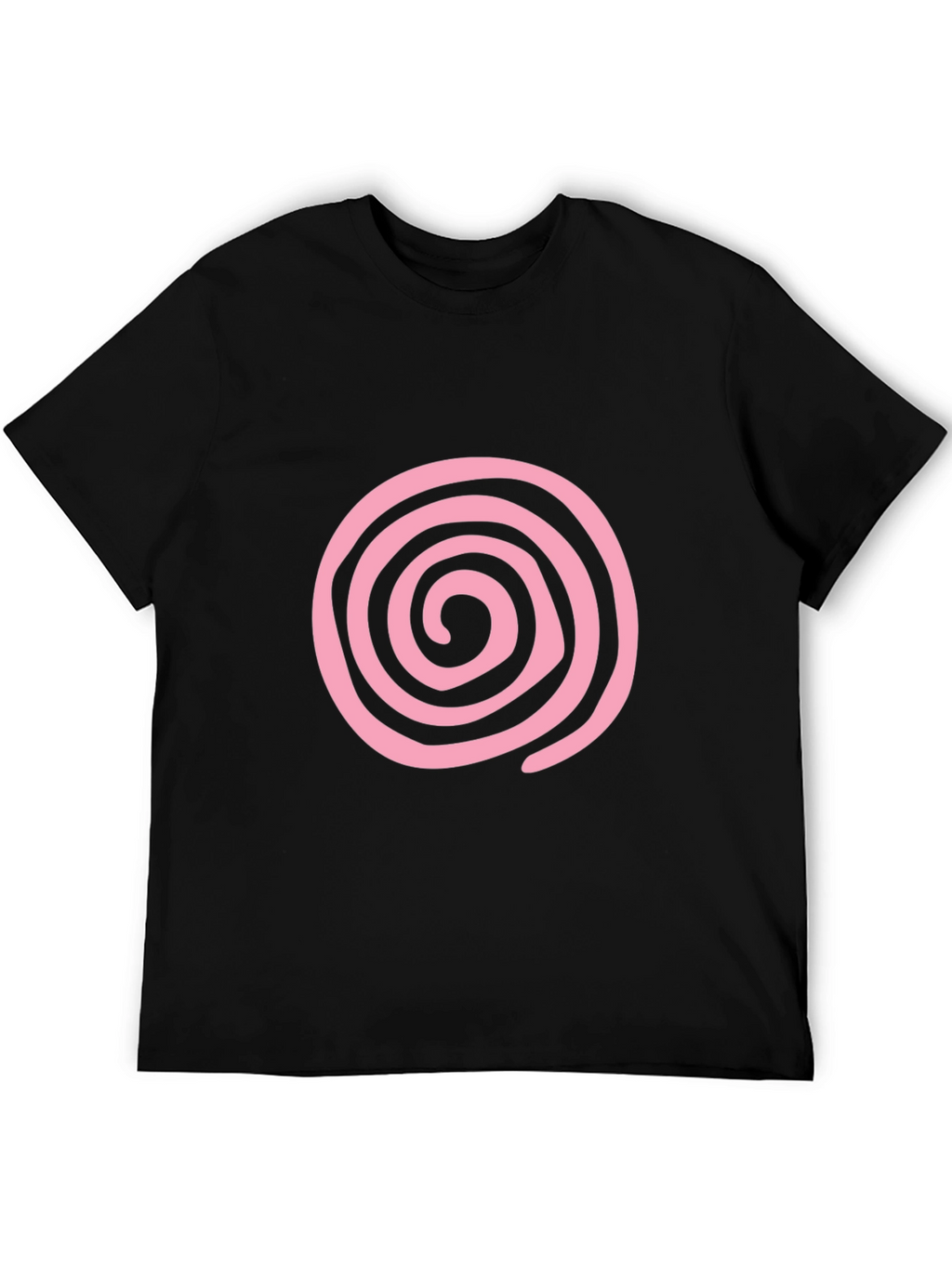 Pink Swirl Graphic Black T-Shirt