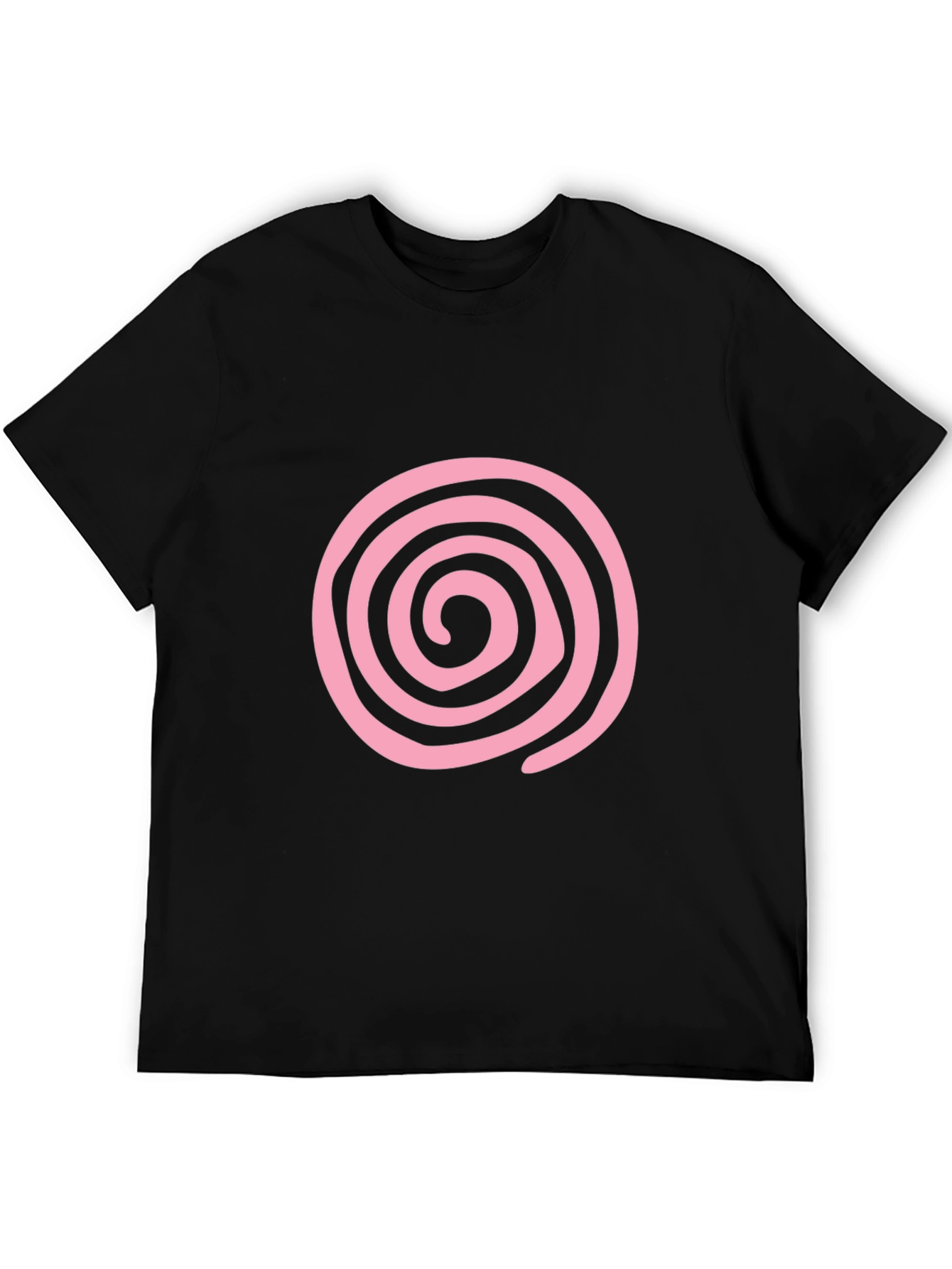 Pink Swirl Graphic Black T-Shirt