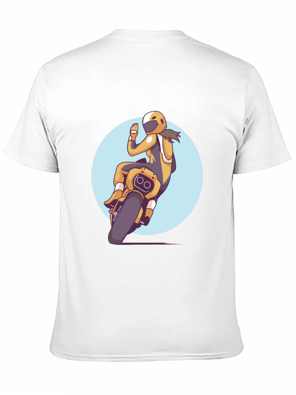Motorcycle Rider Graphic Tee - Black Casual T-Shirt