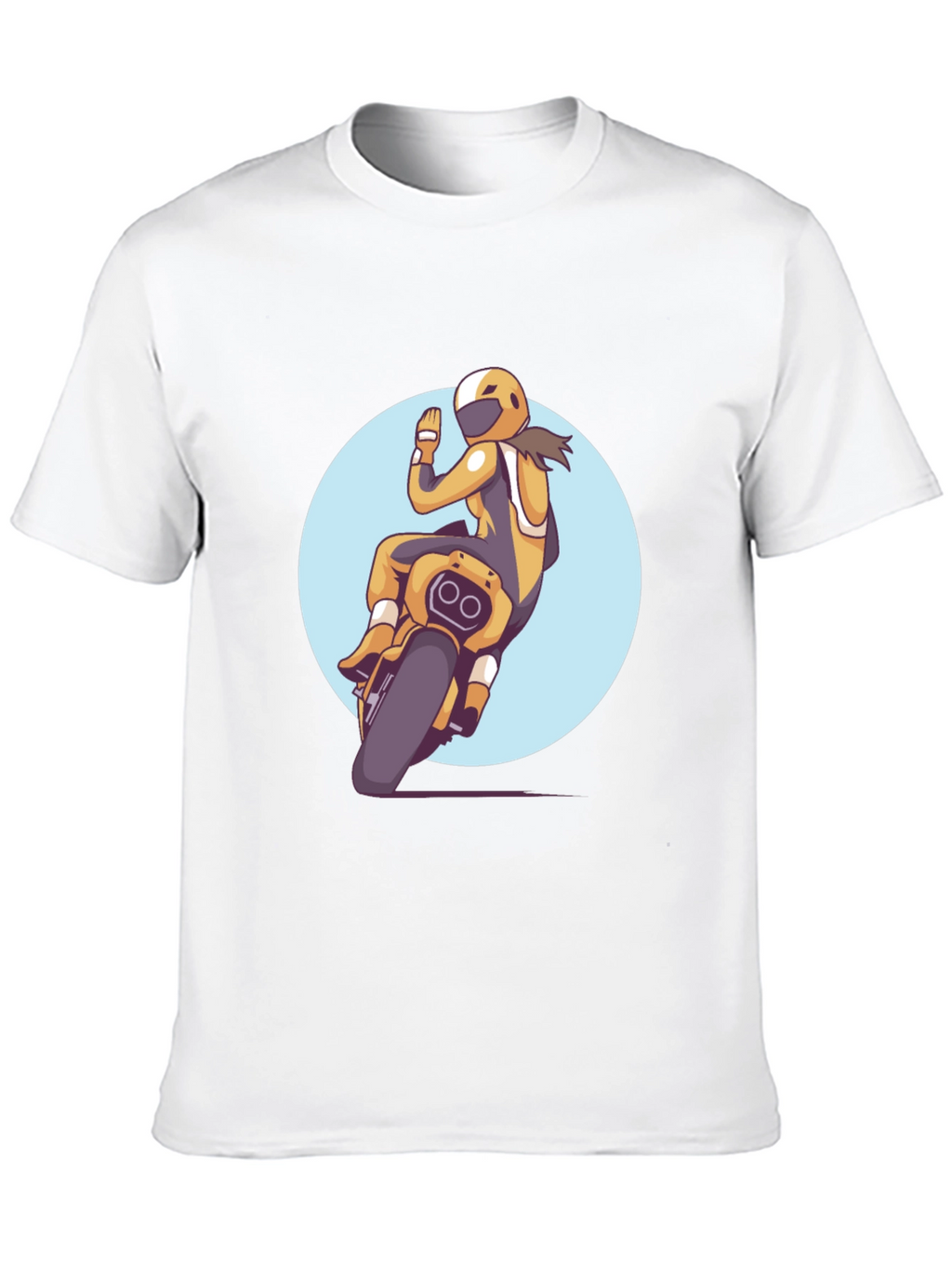 Motorcycle Rider Graphic Tee - Black Casual T-Shirt