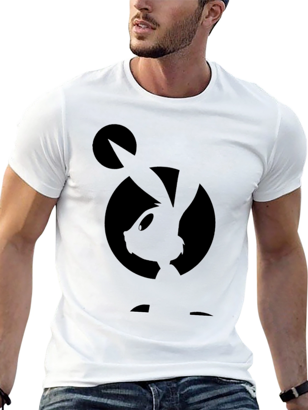 Black Bugs Bunny Silhouette Graphic T-Shirt