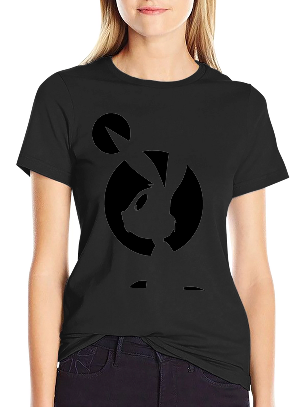 Black Bugs Bunny Silhouette Graphic T-Shirt