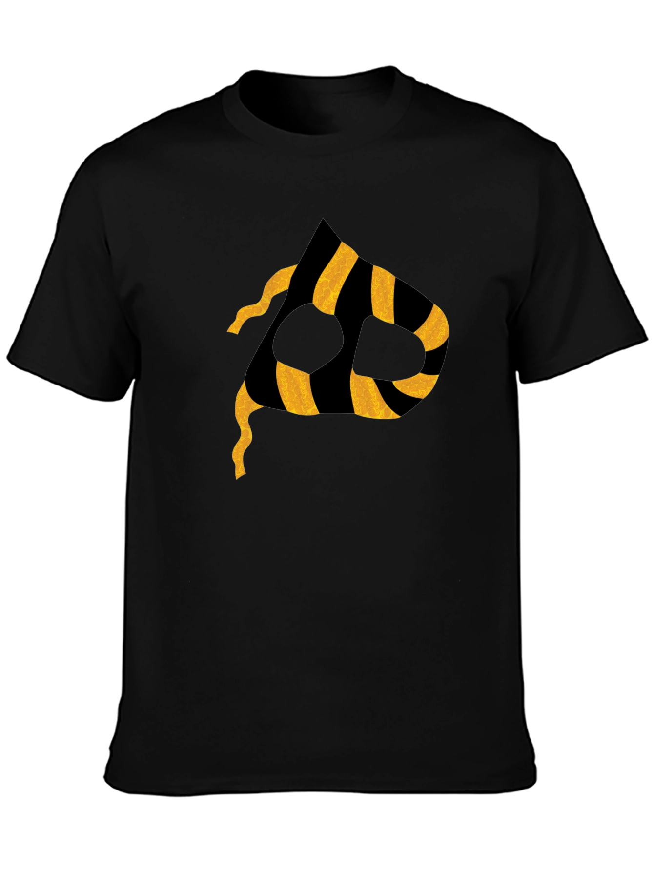 Striped P Graphic Black T-Shirt