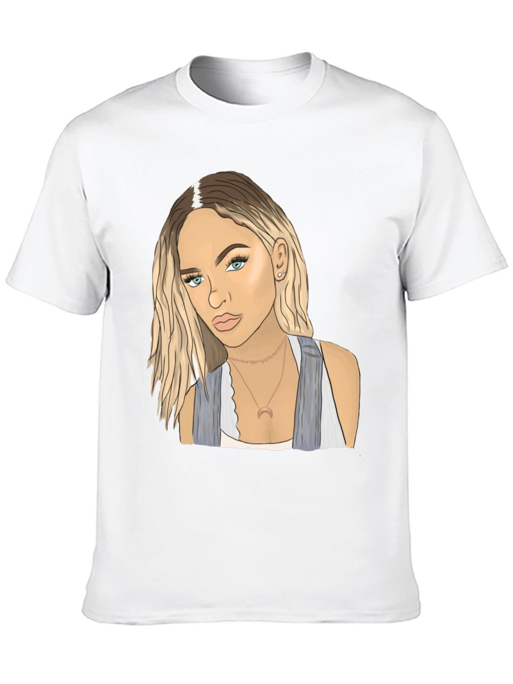 Black Tee with Blonde Woman Graphic