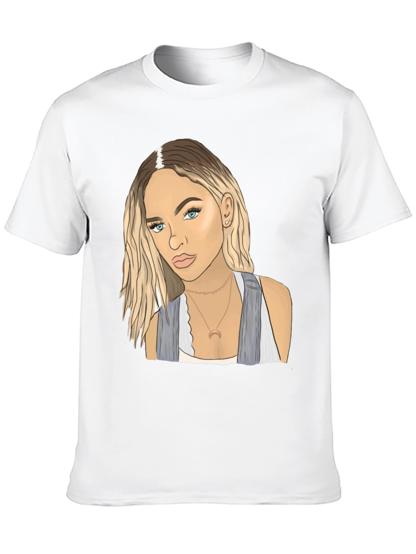 Black Tee with Blonde Woman Graphic
