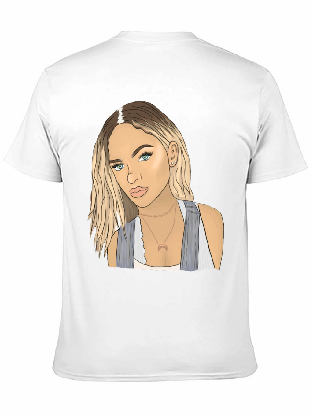Black Tee with Blonde Woman Graphic