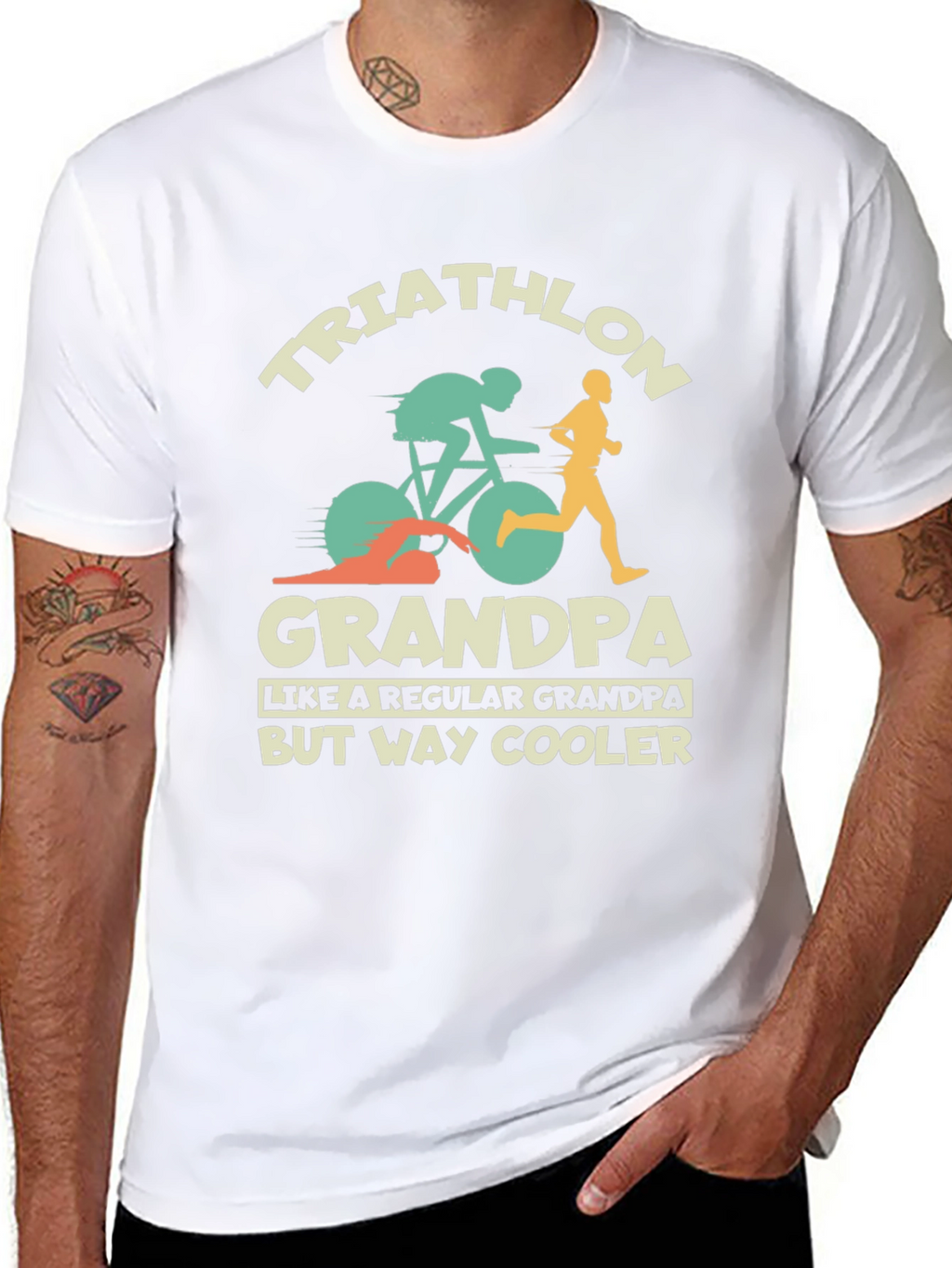 Triathlon Grandpa T-Shirt - Cool Grandfather Tee