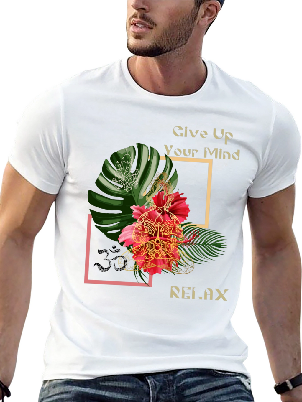 Relax Mind T-Shirt - Floral Meditation Tee