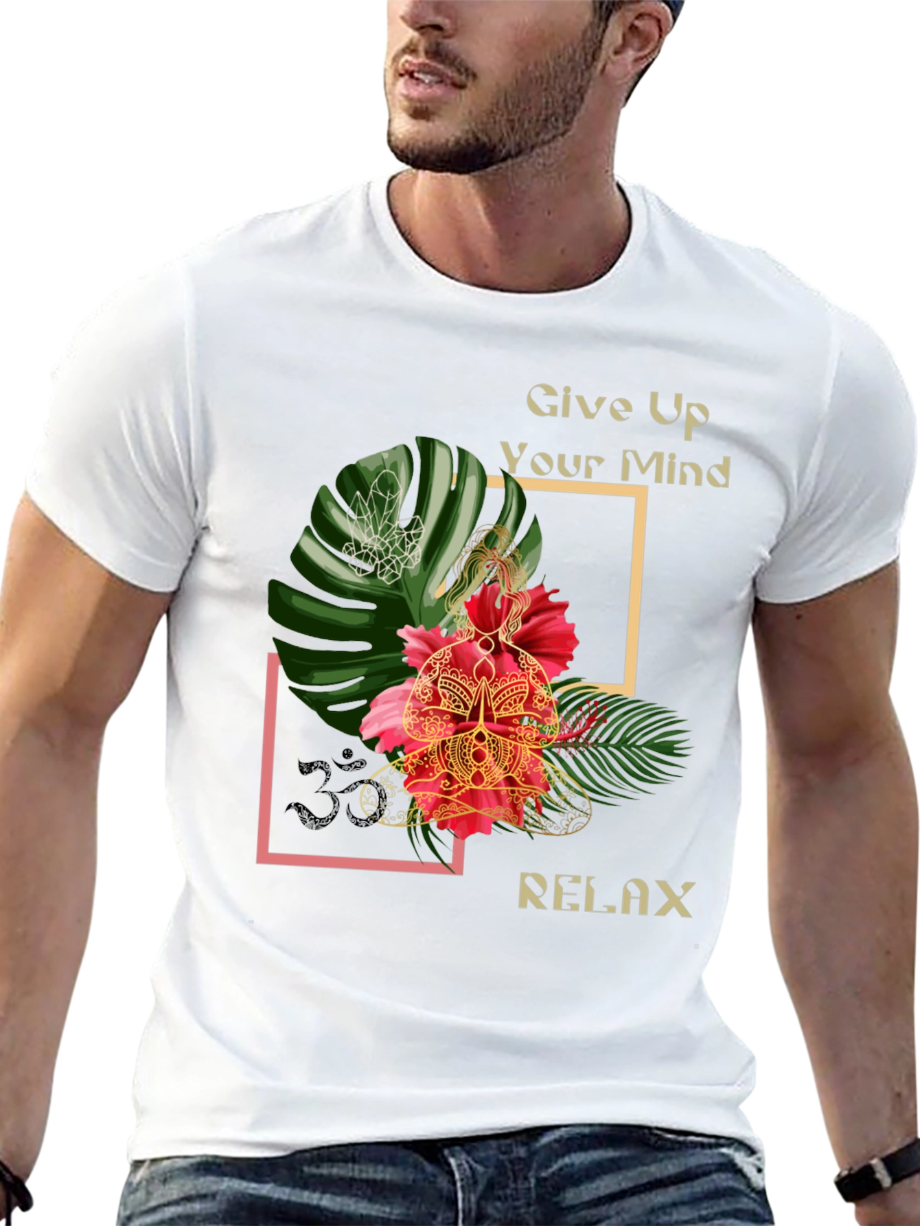 Relax Mind T-Shirt - Floral Meditation Tee