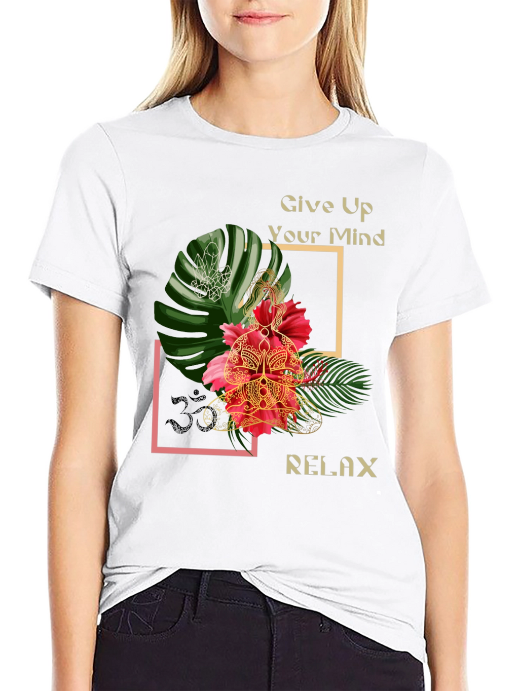 Relax Mind T-Shirt - Floral Meditation Tee