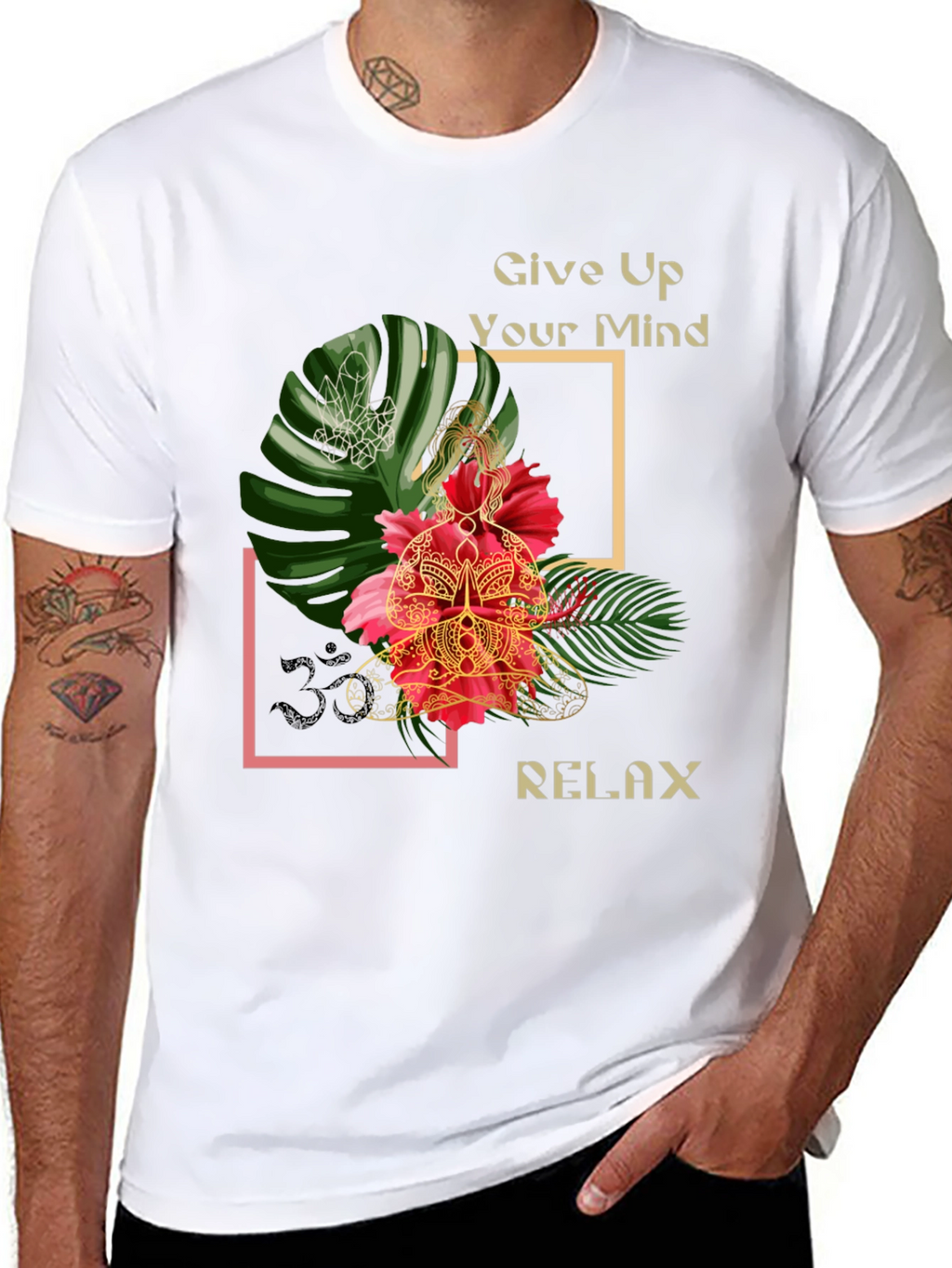 Relax Mind T-Shirt - Floral Meditation Tee