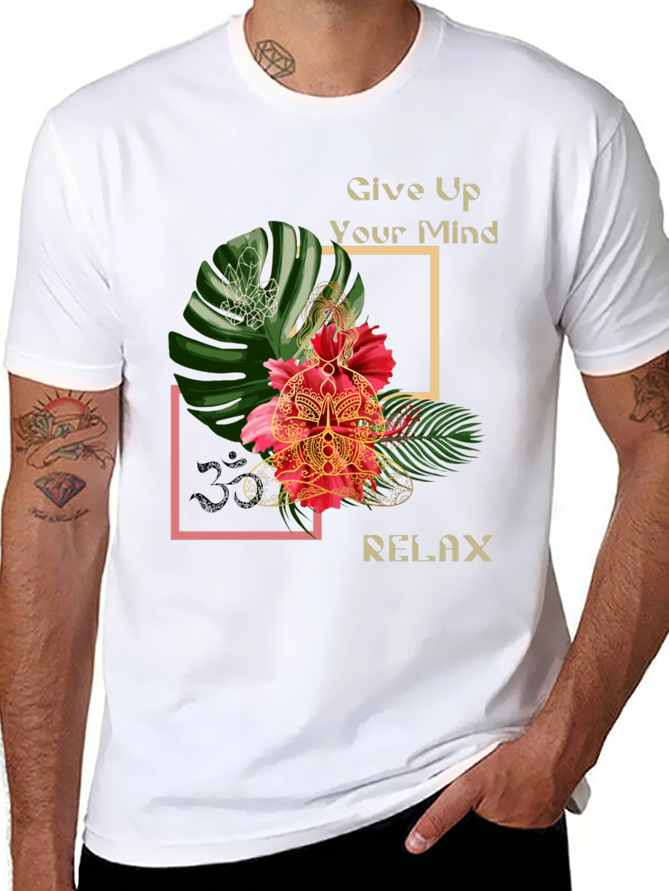 Relax Mind T-Shirt - Floral Meditation Tee