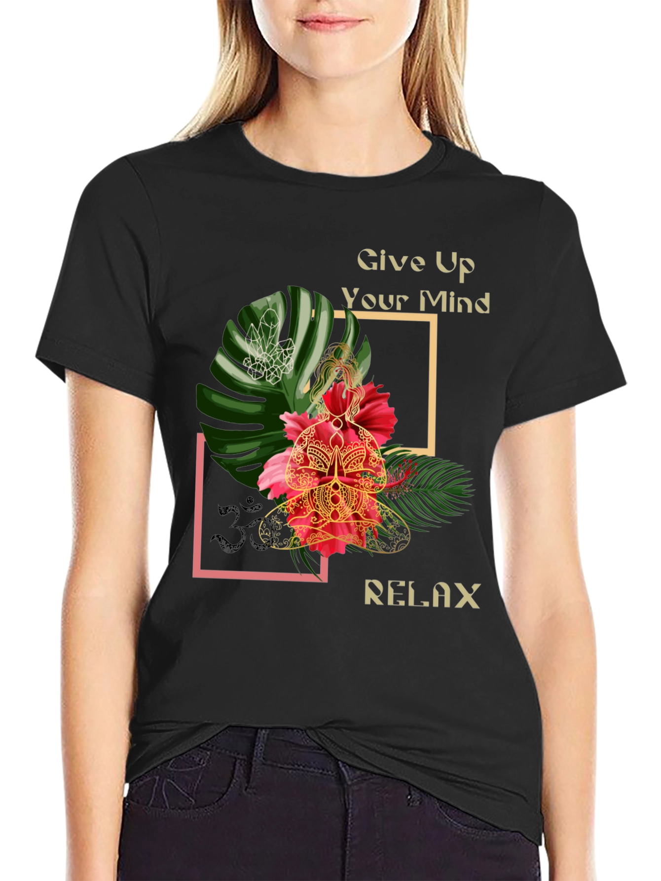 Relax Mind T-Shirt - Floral Meditation Tee