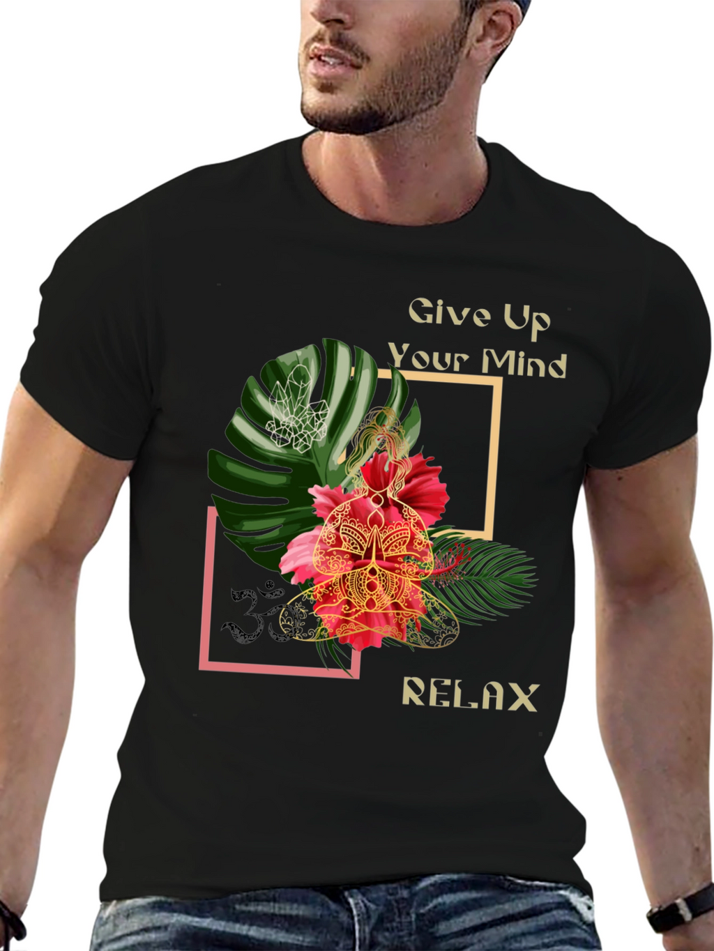 Relax Mind T-Shirt - Floral Meditation Tee