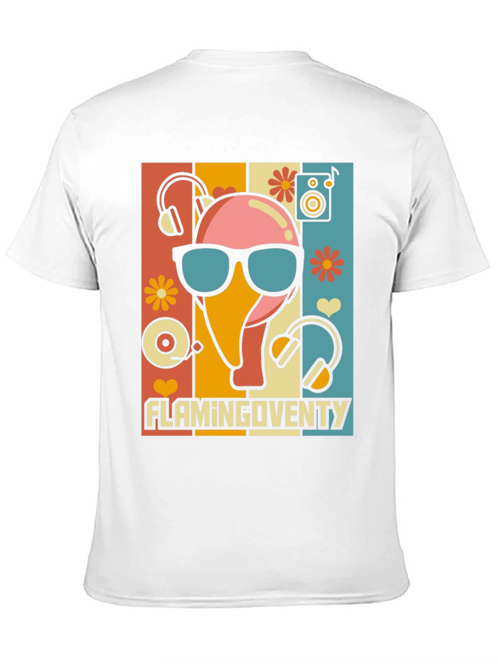 Retro Flamingo Music Lover T-Shirt