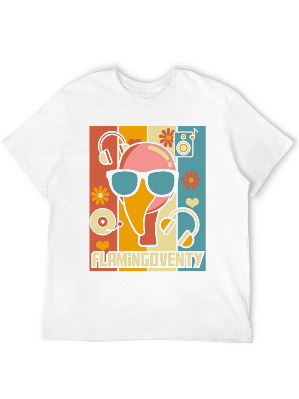 Retro Flamingo Music Lover T-Shirt