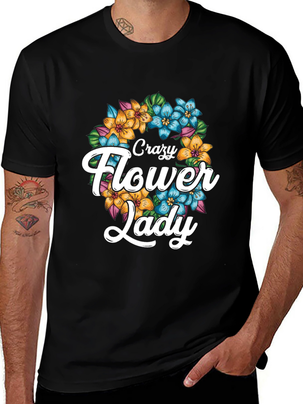 Crazy Flower Lady Graphic Tee