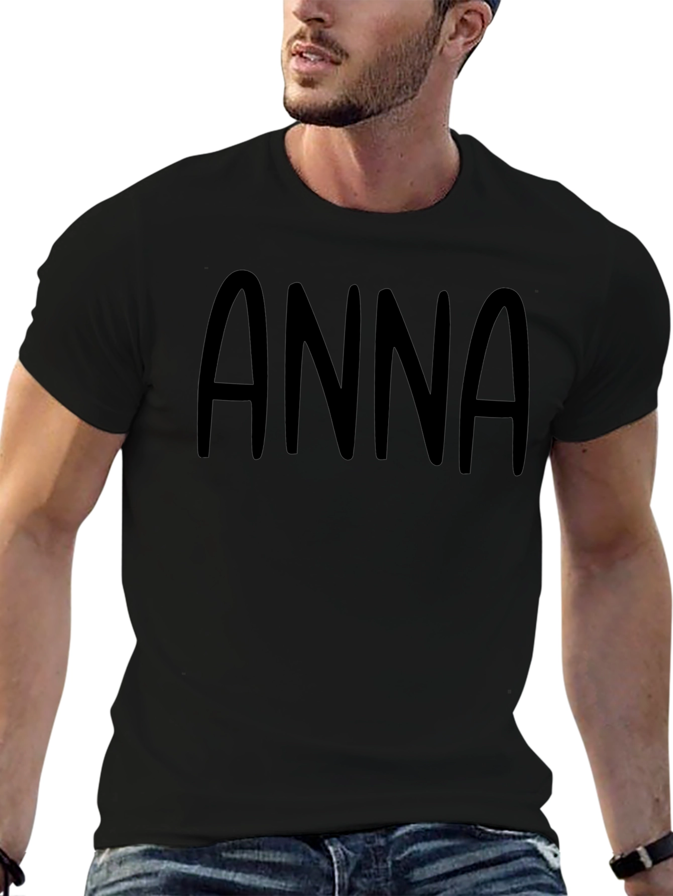 Personalized ANNA Black T-Shirt - Custom Name Tee