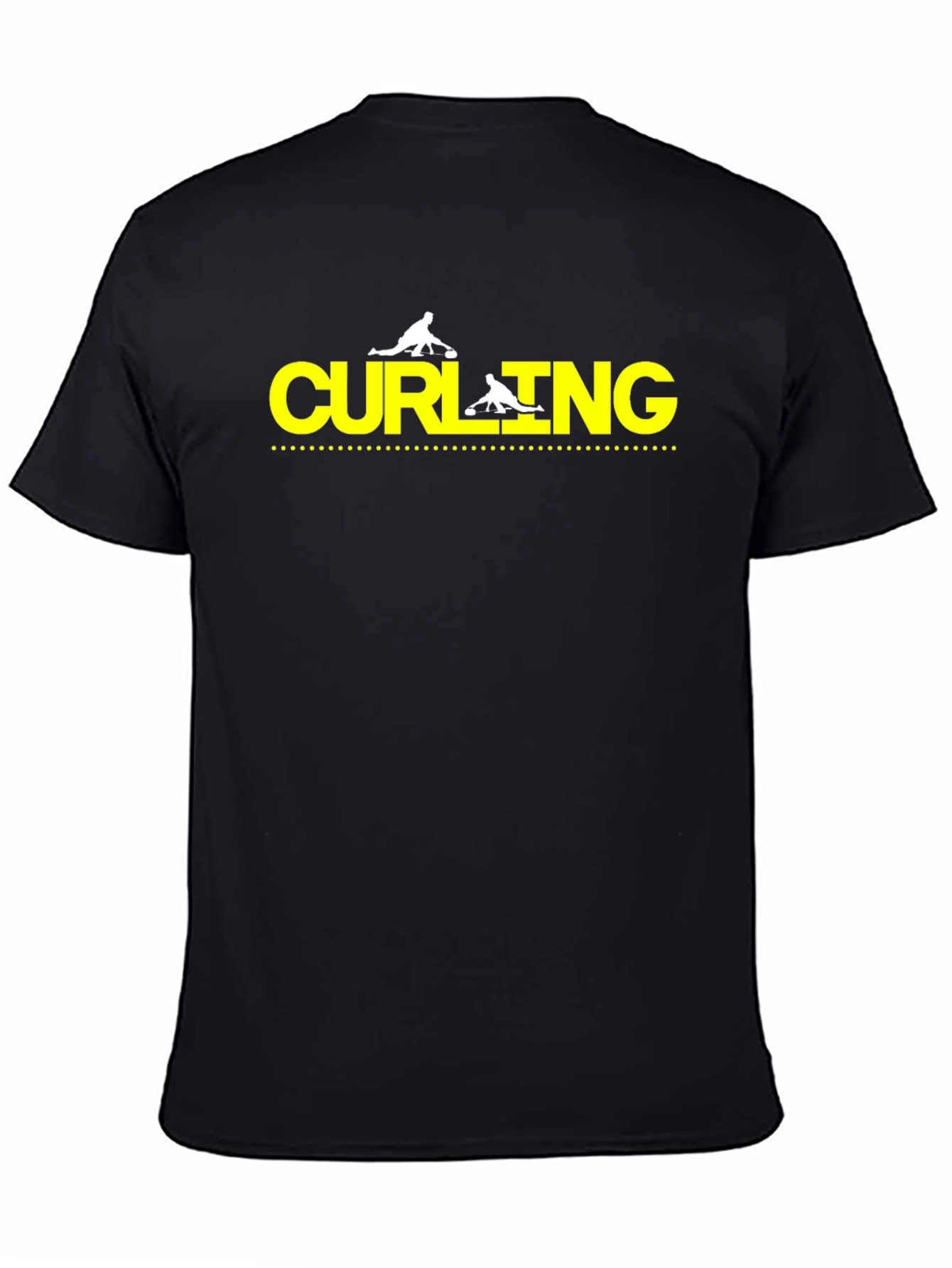 Curling Sport Black Graphic Tee