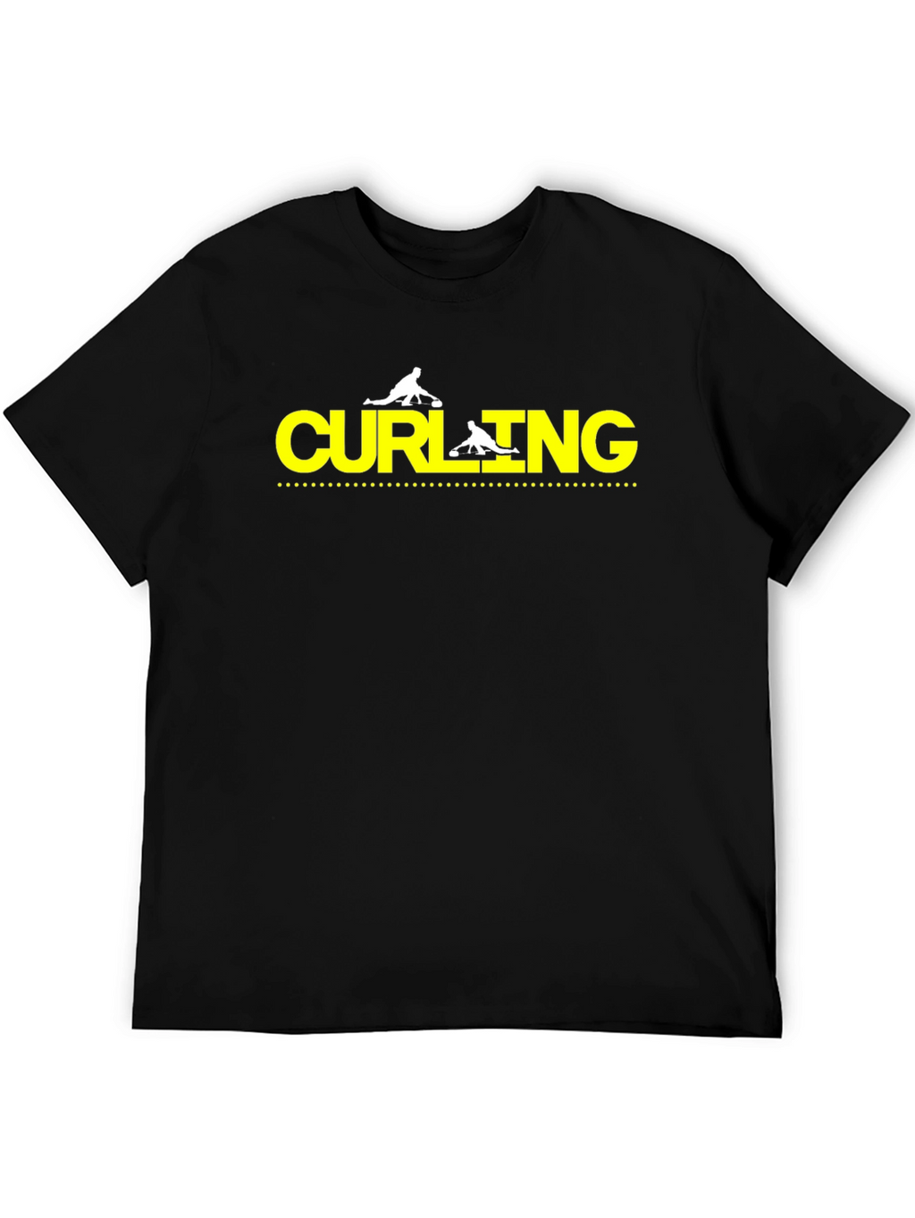 Curling Sport Black Graphic Tee