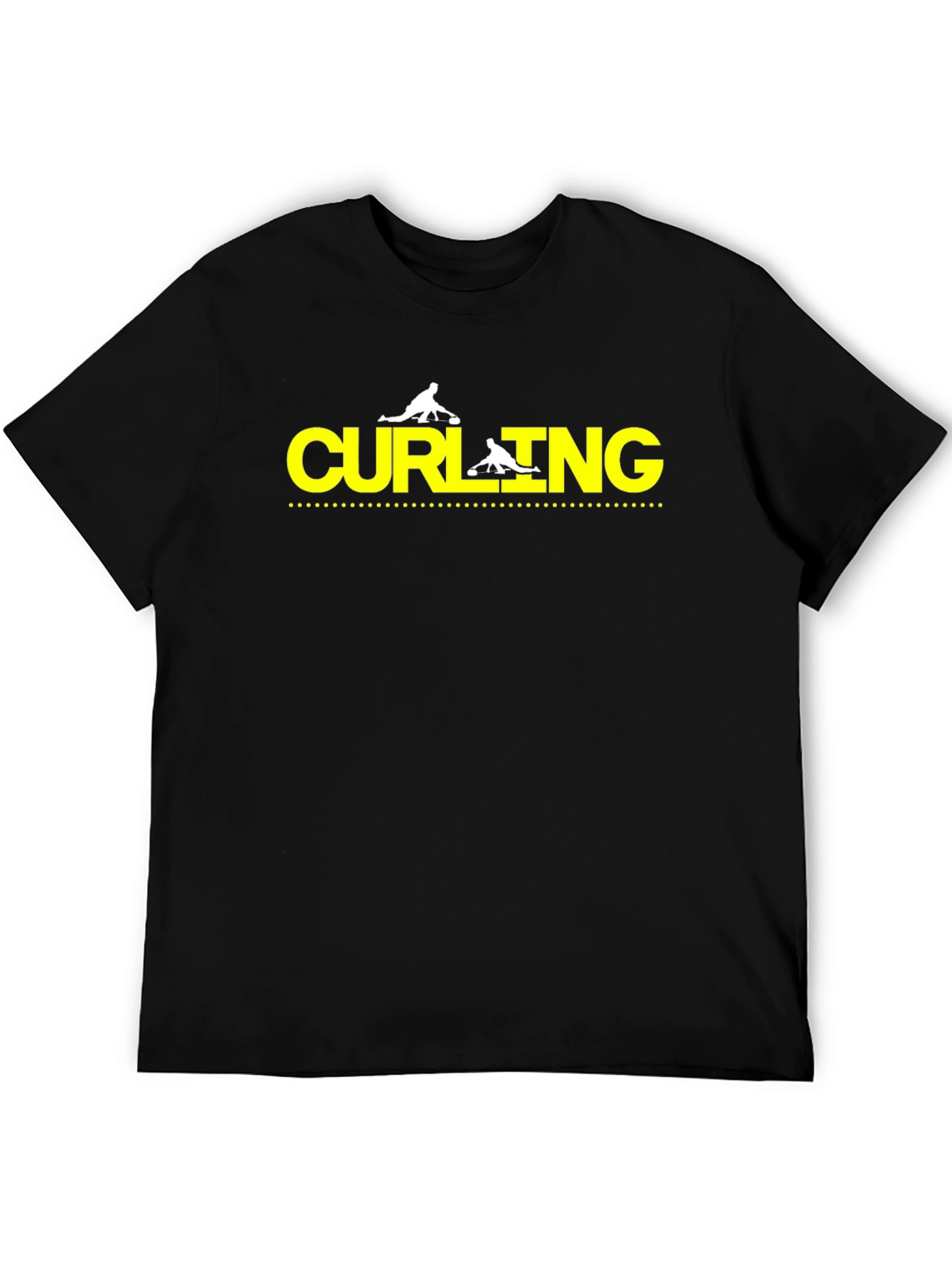 Curling Sport Black Graphic Tee