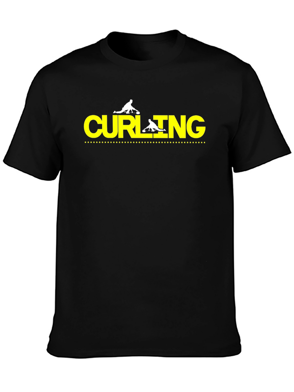 Curling Sport Black Graphic Tee