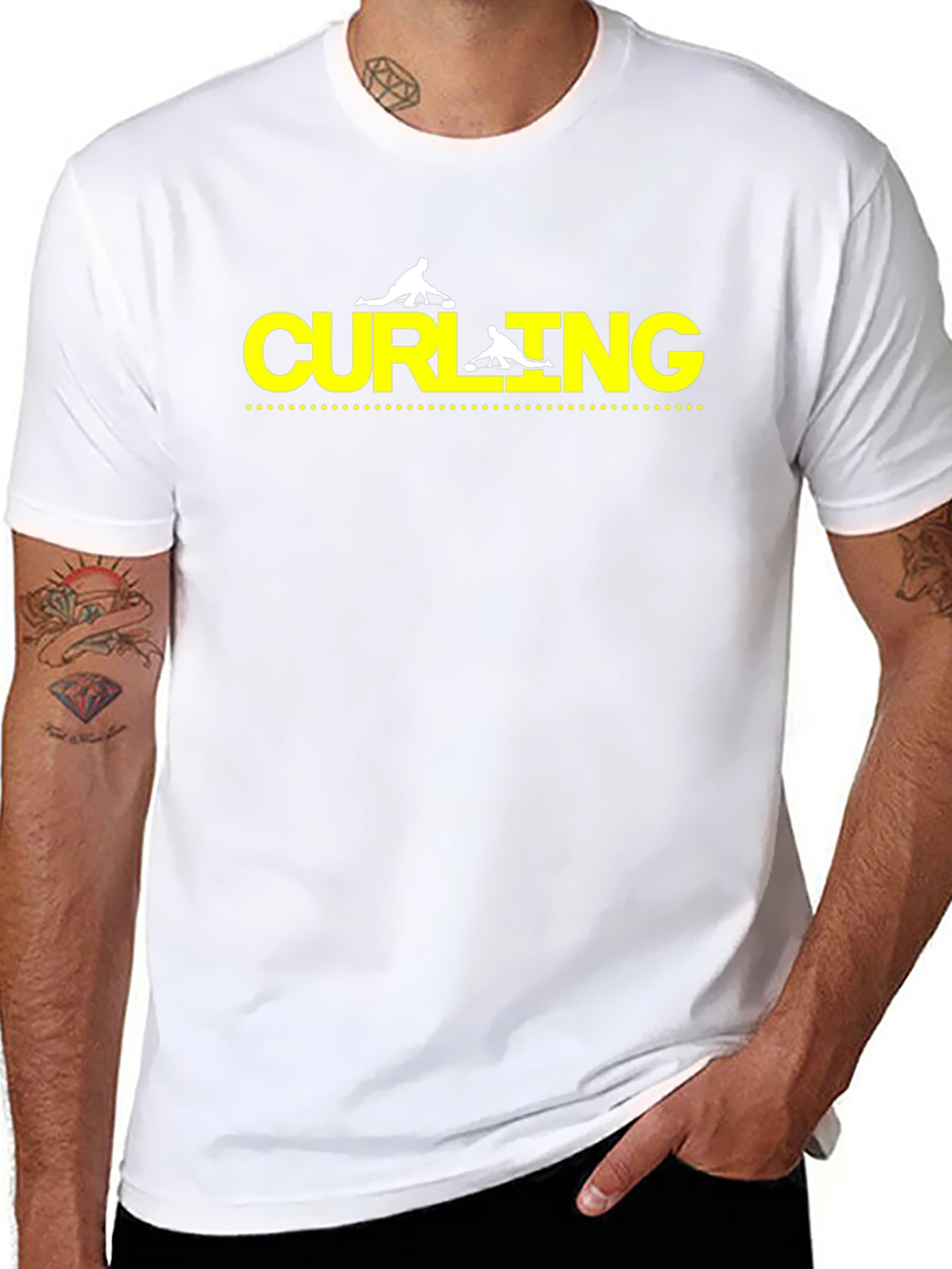 Curling Sport Black Graphic Tee