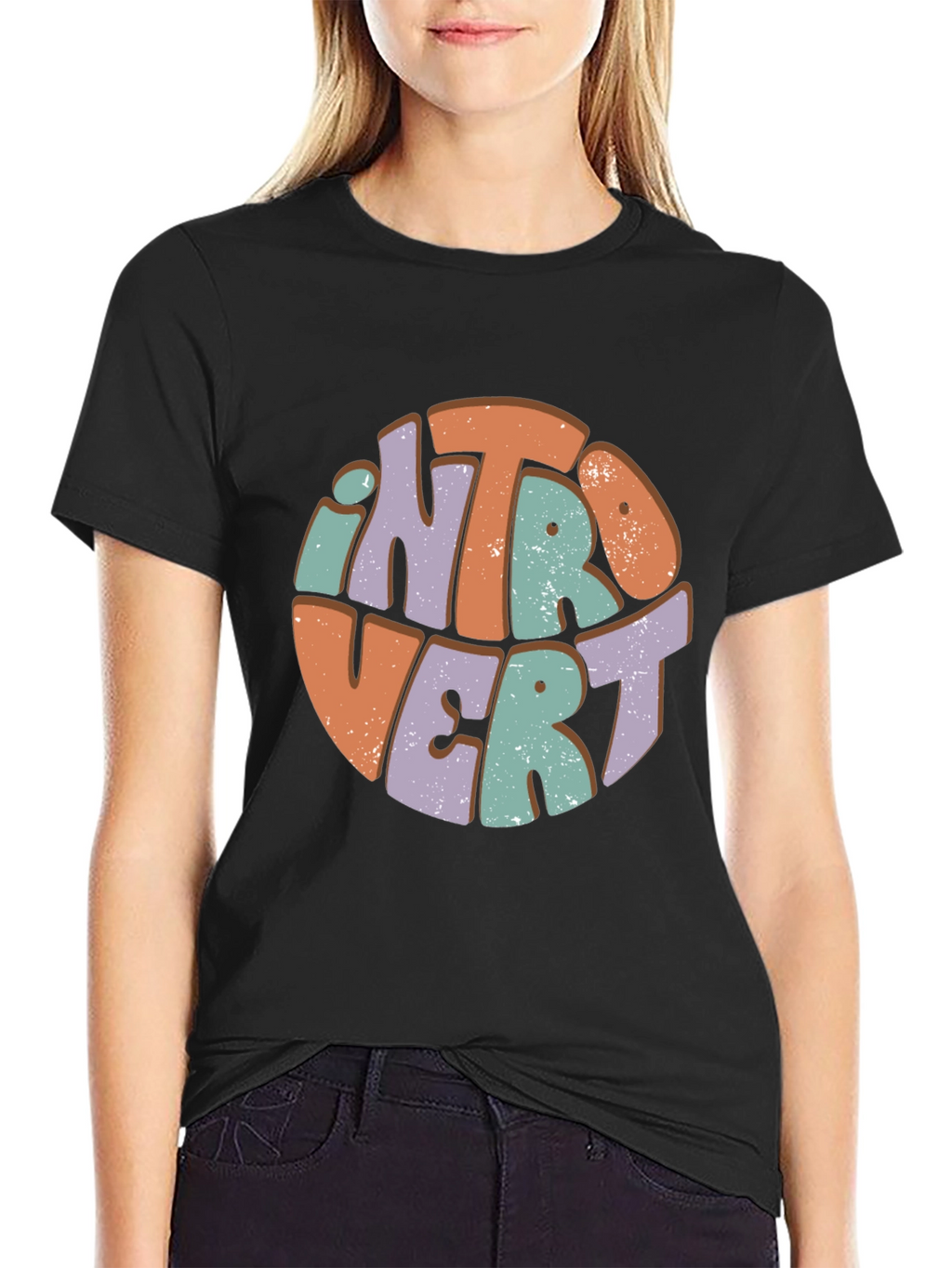 Retro Introvert Graphic Tee - Comfortable Cotton Blend