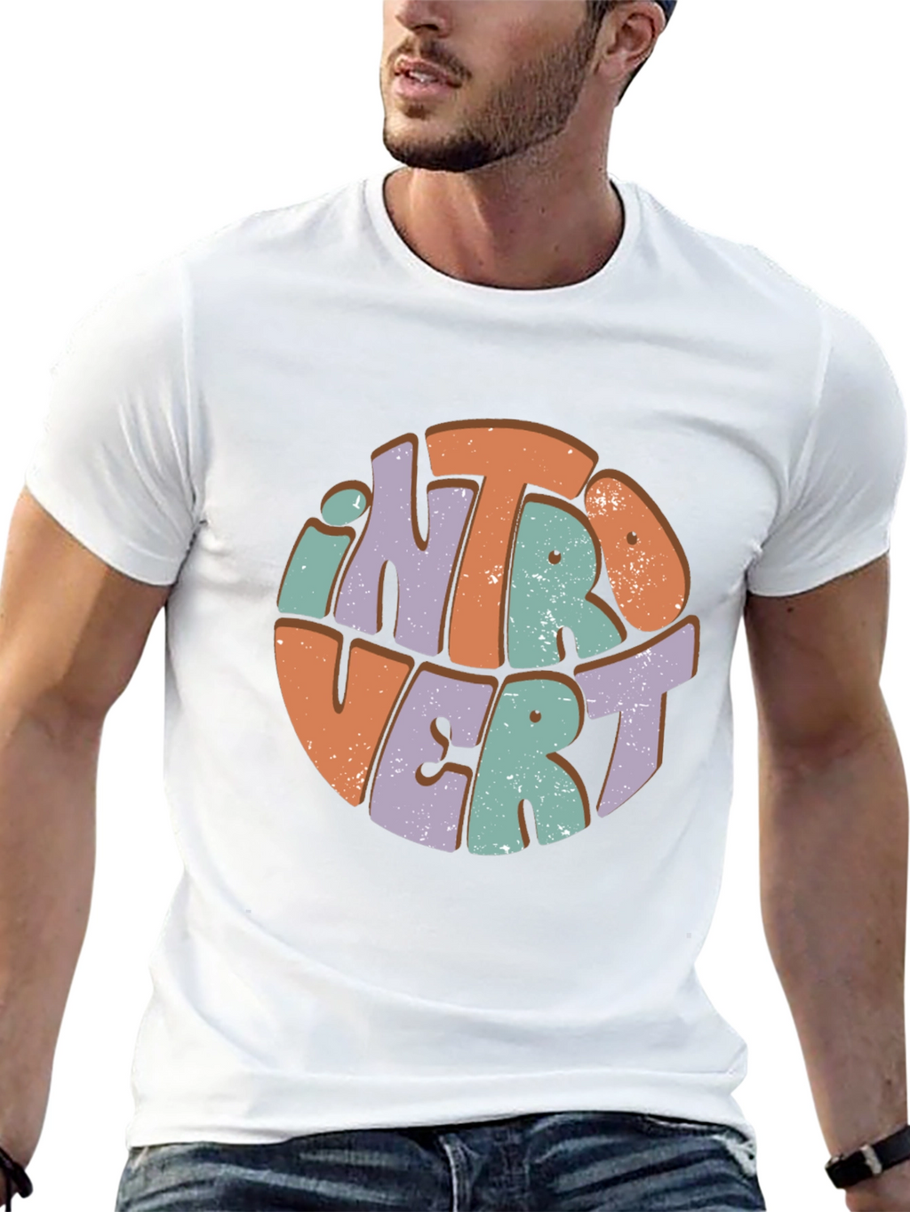 Retro Introvert Graphic Tee - Comfortable Cotton Blend