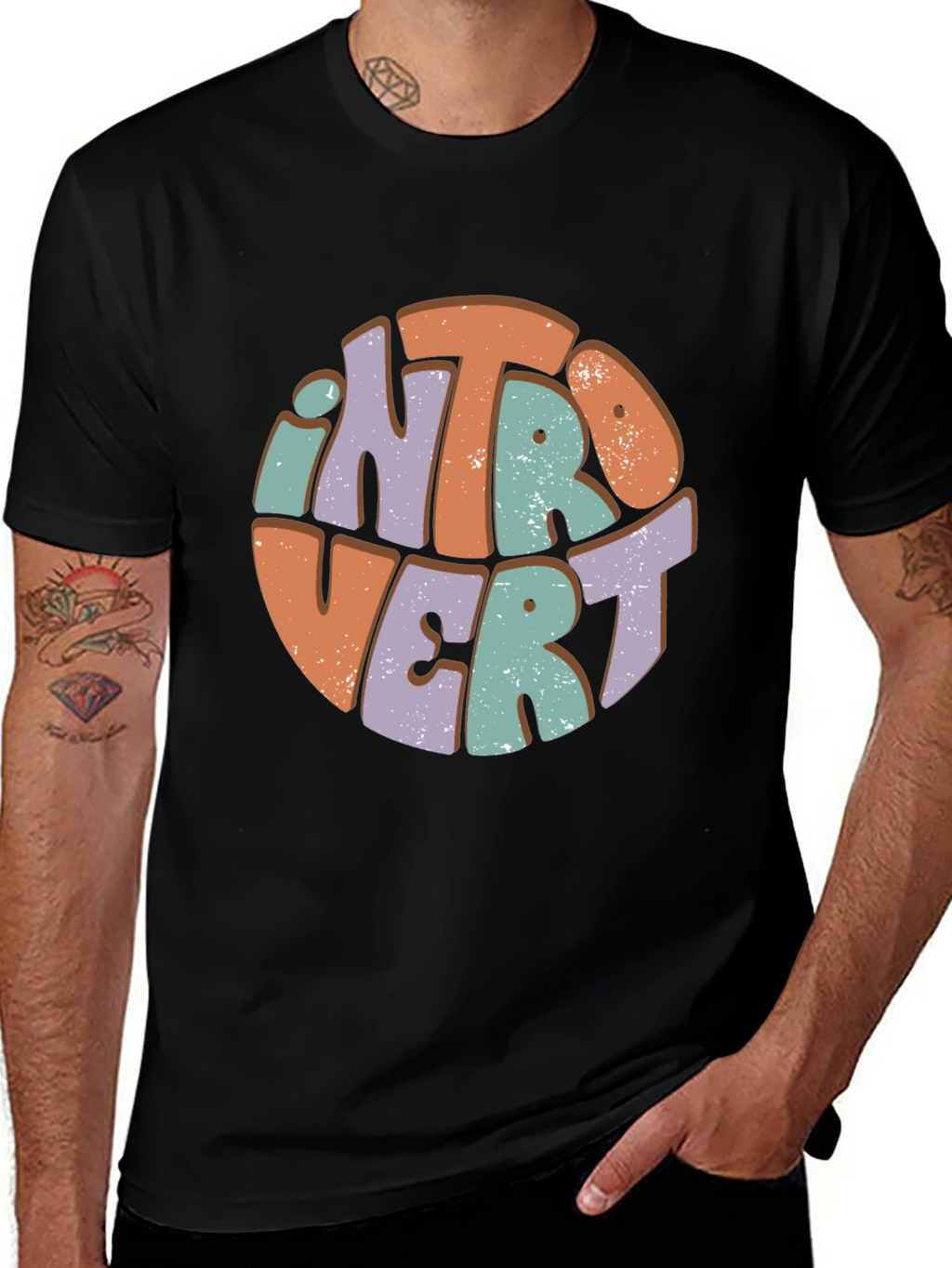 Retro Introvert Graphic Tee - Comfortable Cotton Blend