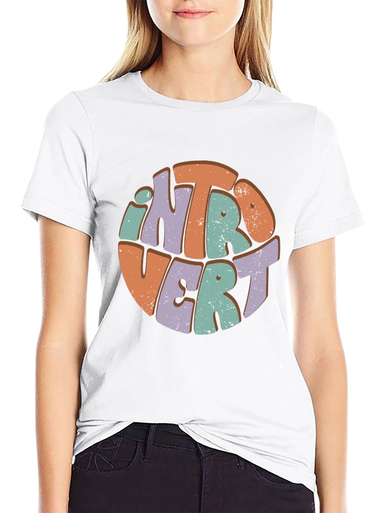 Retro Introvert Graphic Tee - Comfortable Cotton Blend