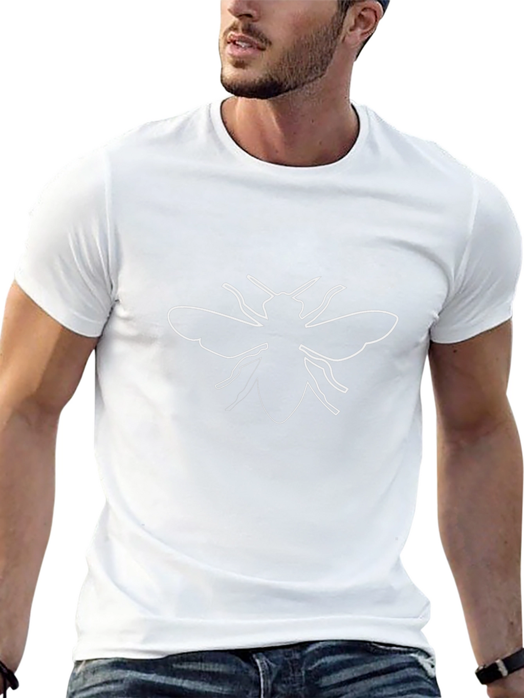 Black Bee Outline Graphic T-Shirt