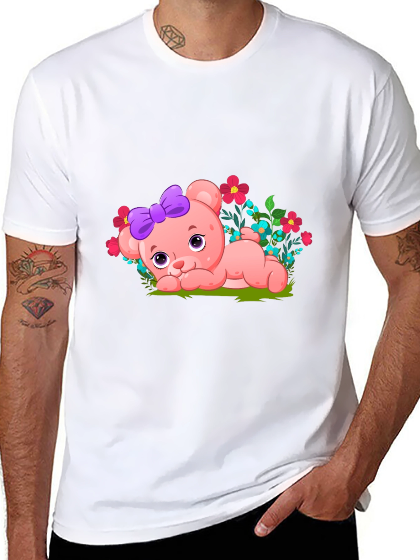 Cute Bear with Bow Graphic Tee