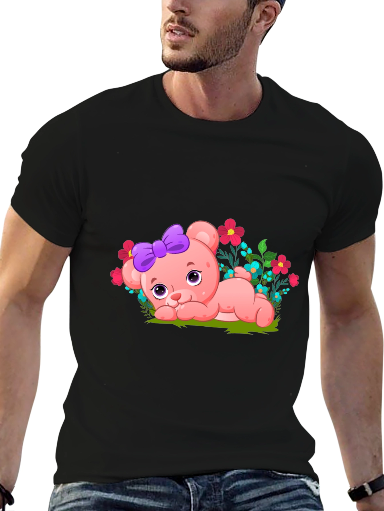Cute Bear with Bow Graphic Tee