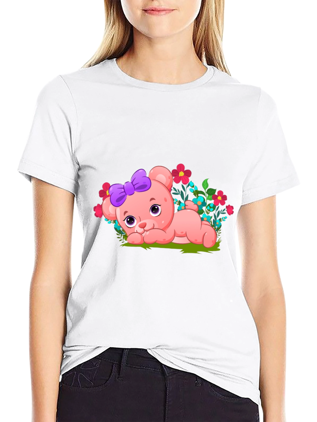 Cute Bear with Bow Graphic Tee