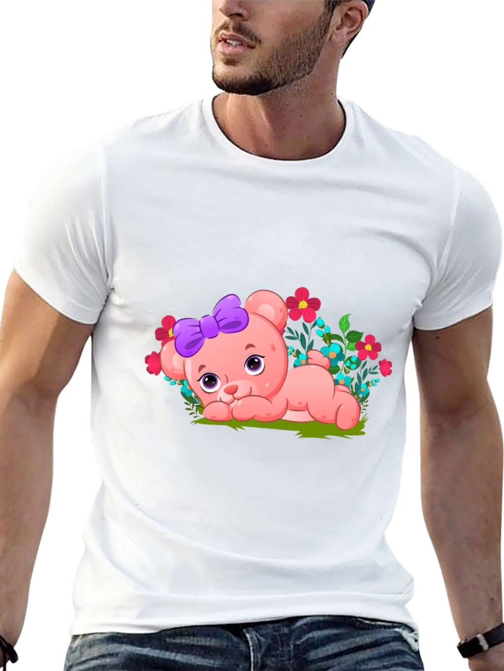 Cute Bear with Bow Graphic Tee