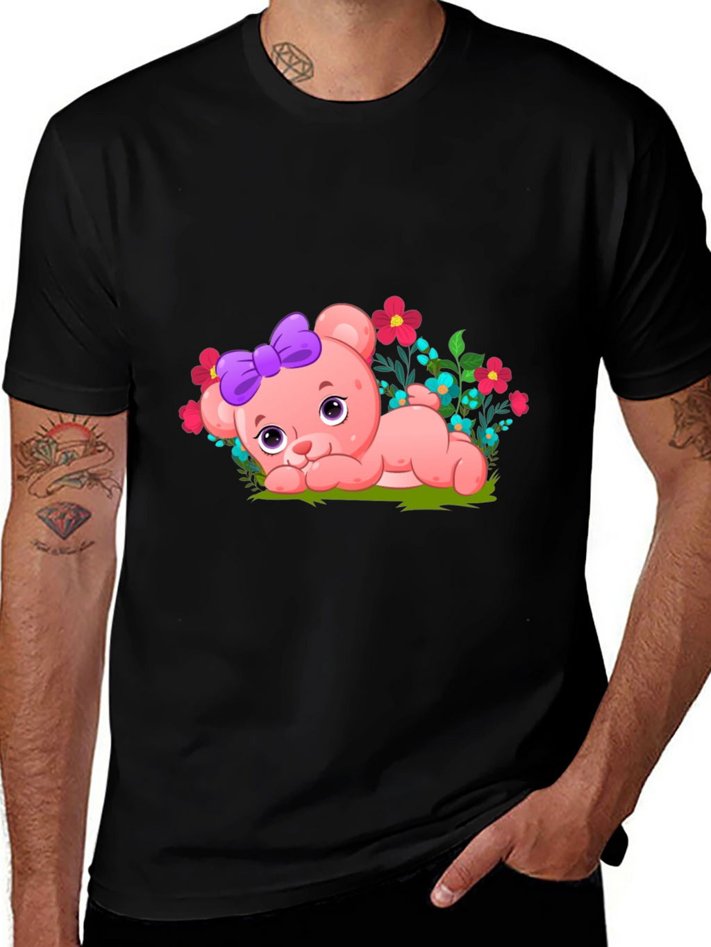 Cute Bear with Bow Graphic Tee
